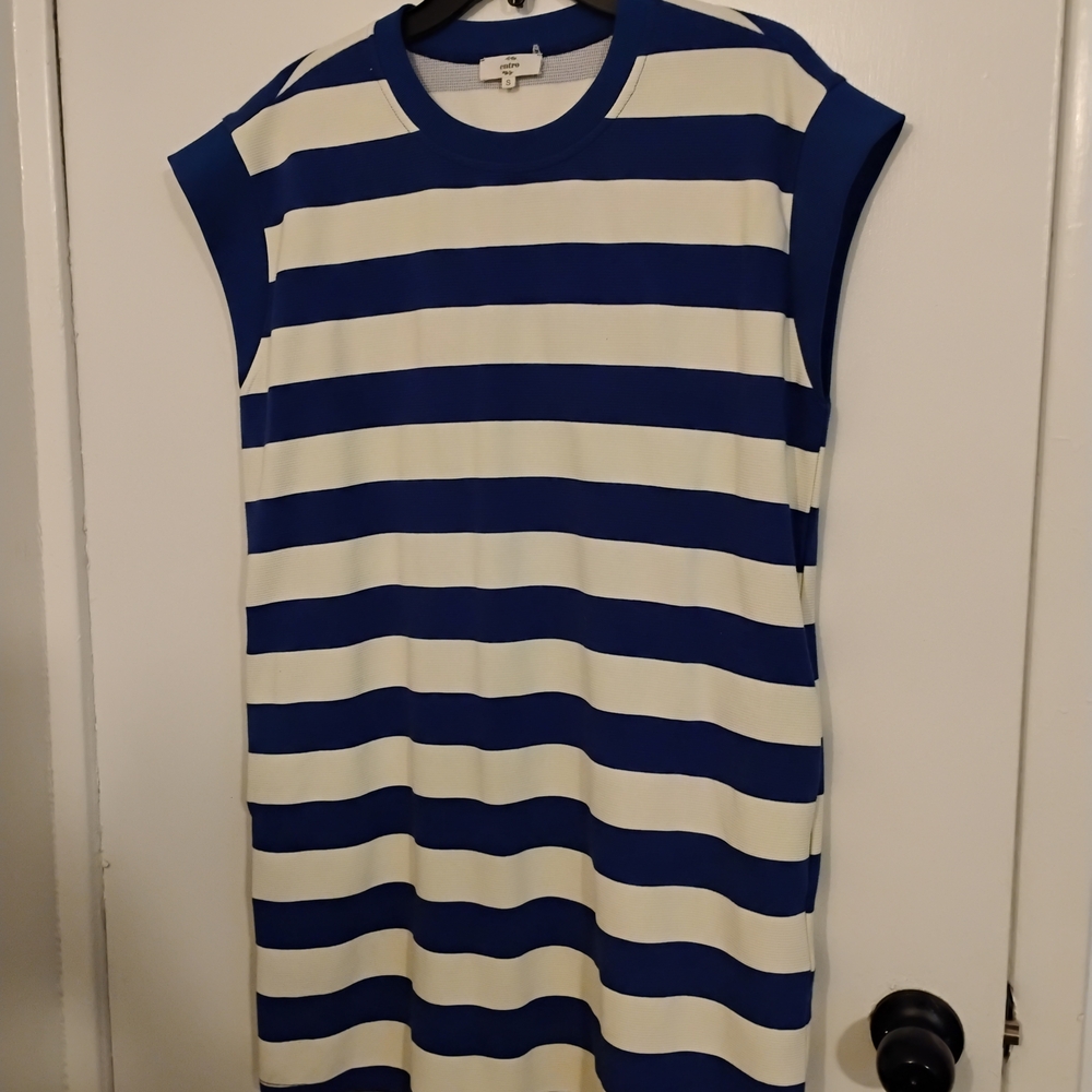 Entro Blue and White Striped Dress